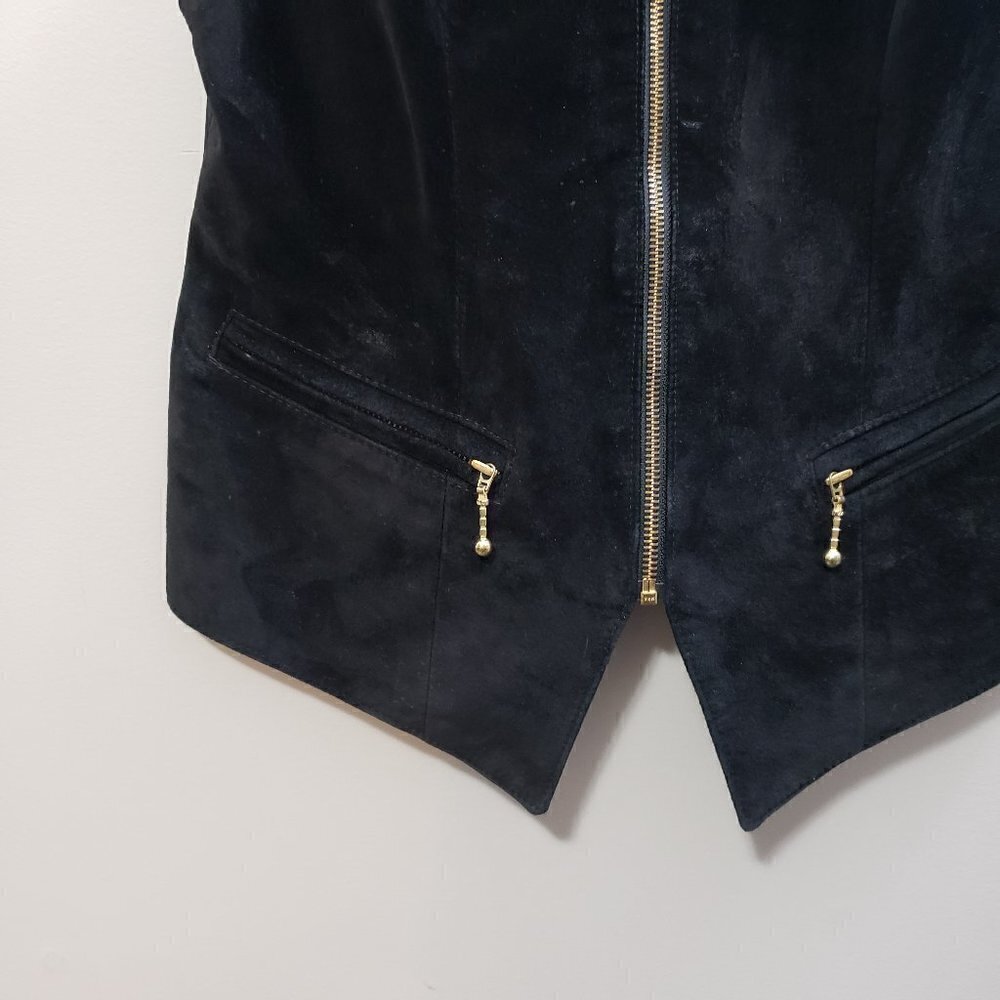 Danier Leather Vintage Black Suede Leather Vest XS - Picture 5 of 8